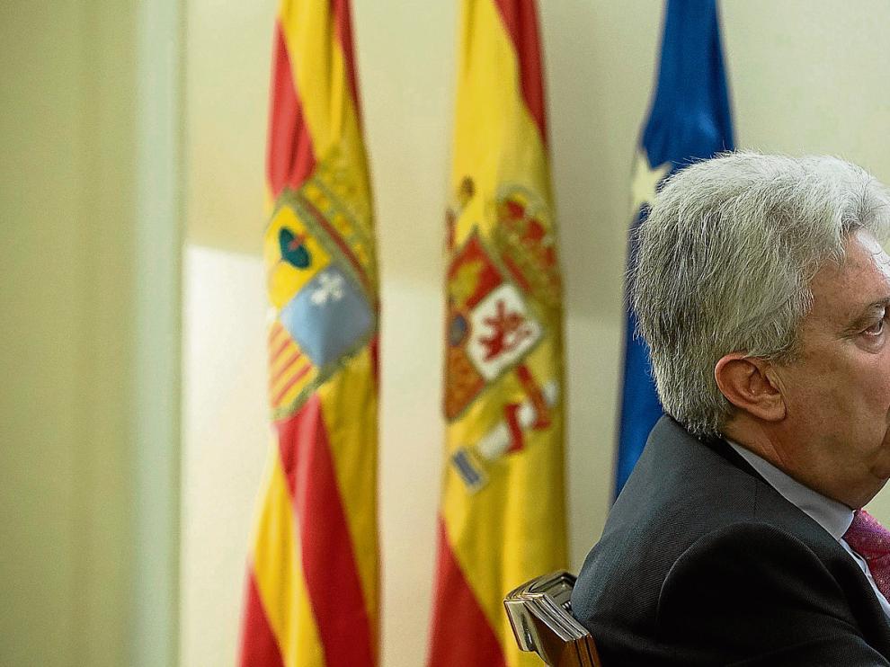 Fidel Cadena, fiscal jefe de la Sala de lo Penal en el Tribunal Supremo, el pasado martes en el Colegio de Abogados de Zaragoza.