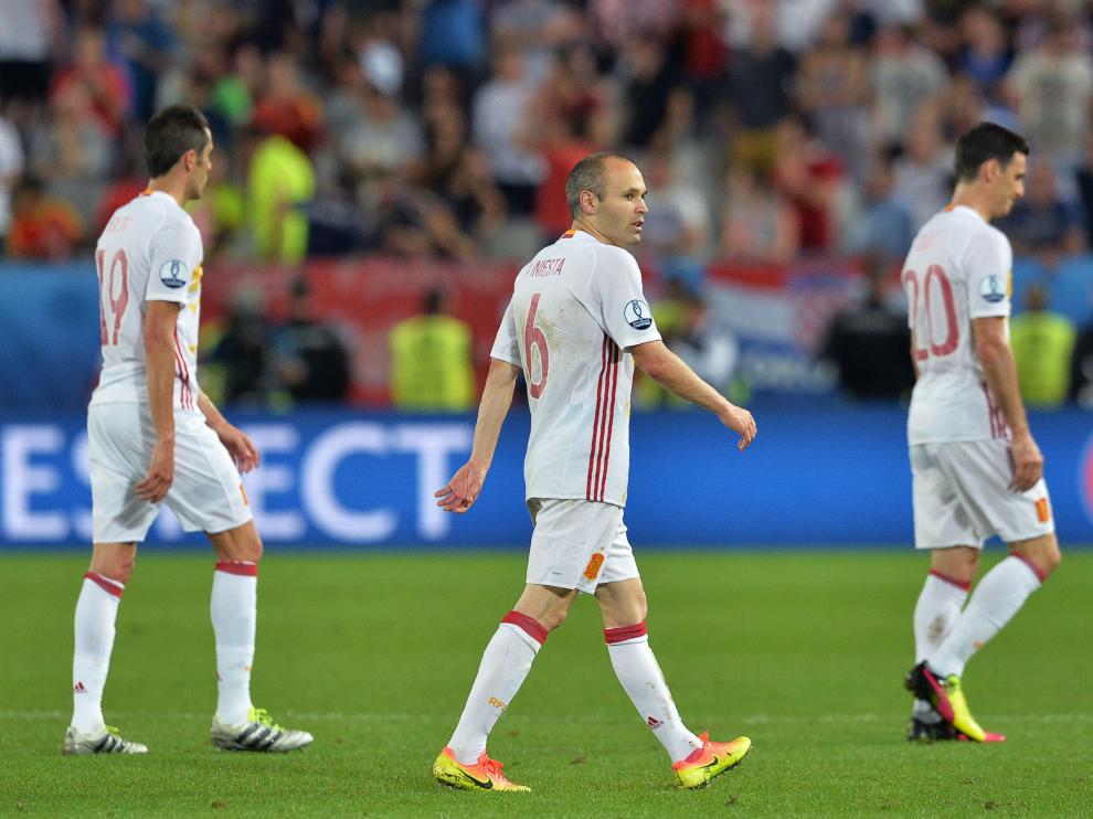Andrés Iniesta tras el partido.