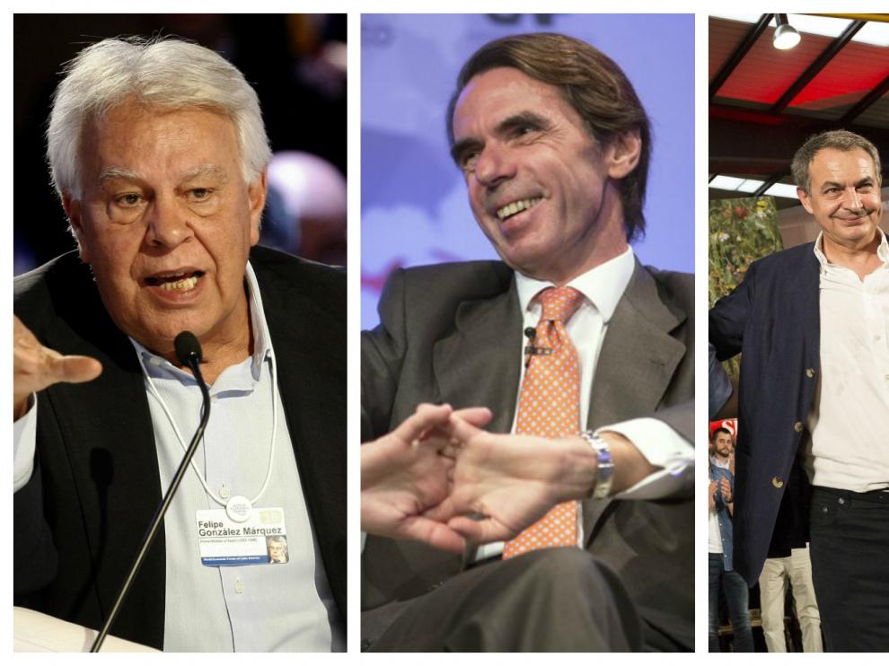 Felipe González, José María Aznar y José Luis Rodríguez Zapatero.