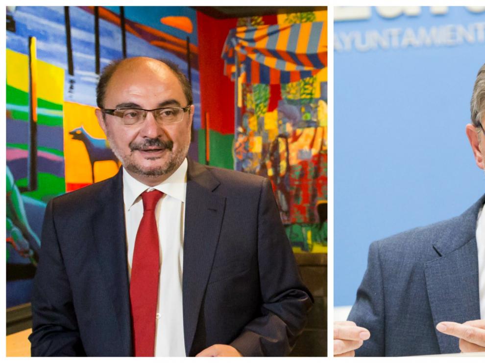 Javier Lambán, presidente del Gobierno de Aragón, y Pedro Santisteve, alcalde de Zaragoza.