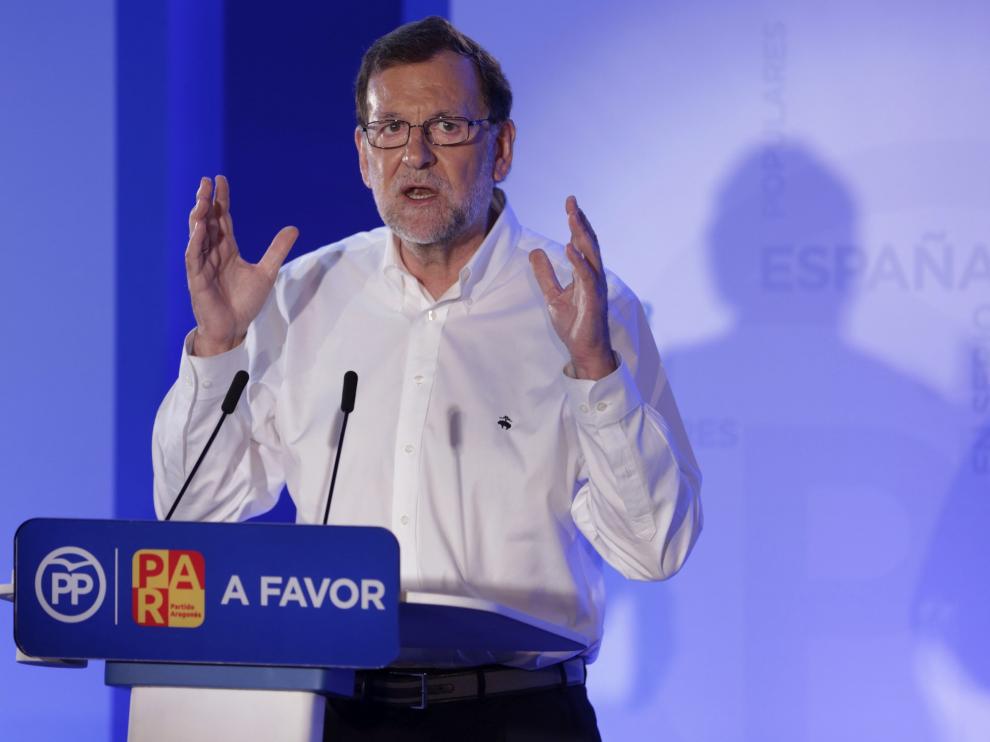 Rajoy, durante su intervención en Teruel