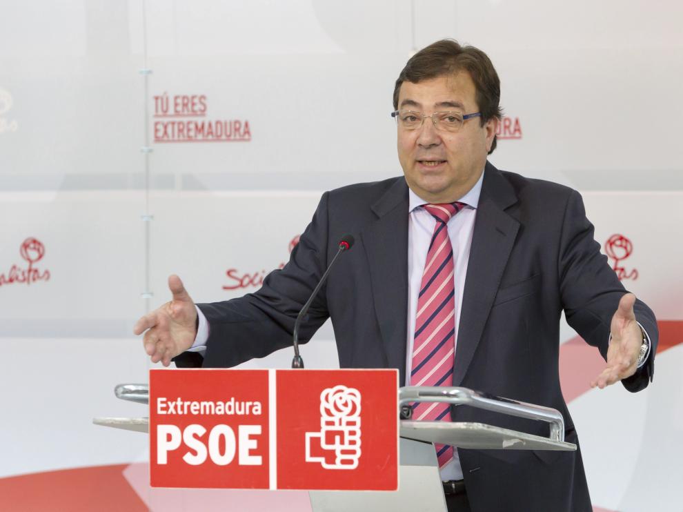 El presidente de la Junta de Extremadura y secretario general del PSOE regional, Guillermo Fernández Vara.