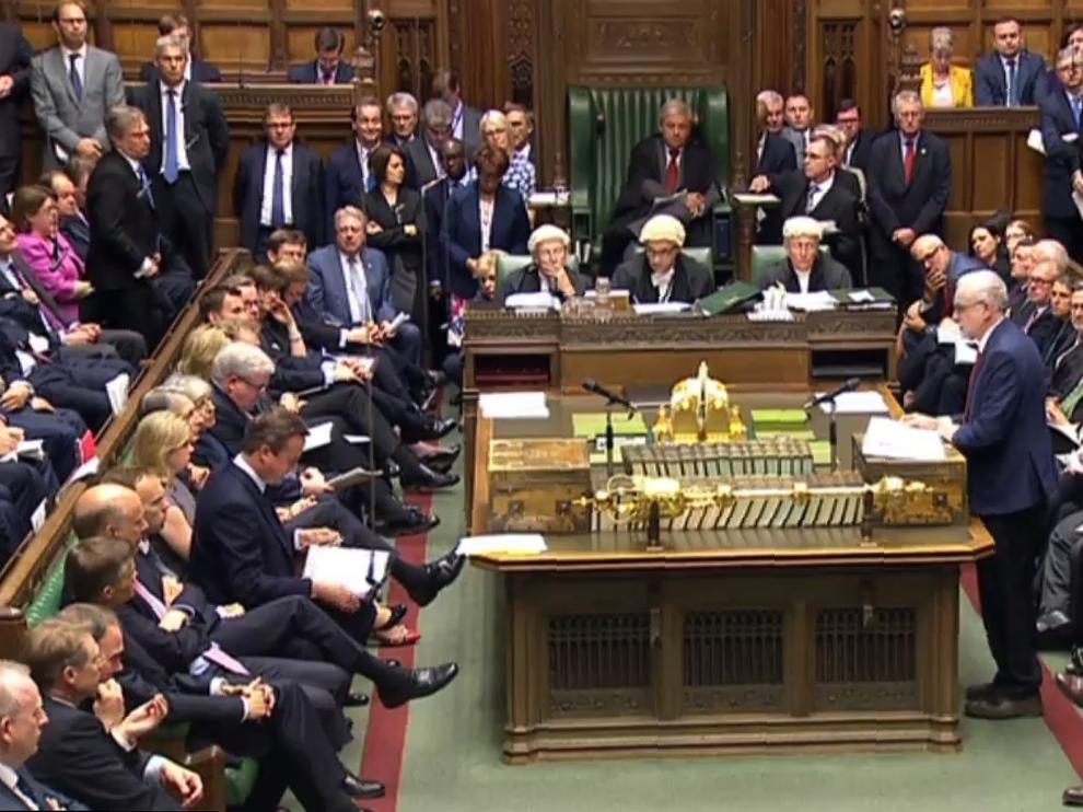 Careo en el Parlamento británico este miércoles.