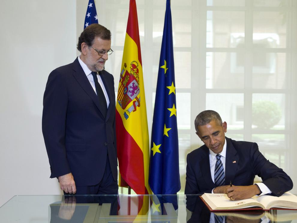 Rajoy recibe a Obama en la Moncloa