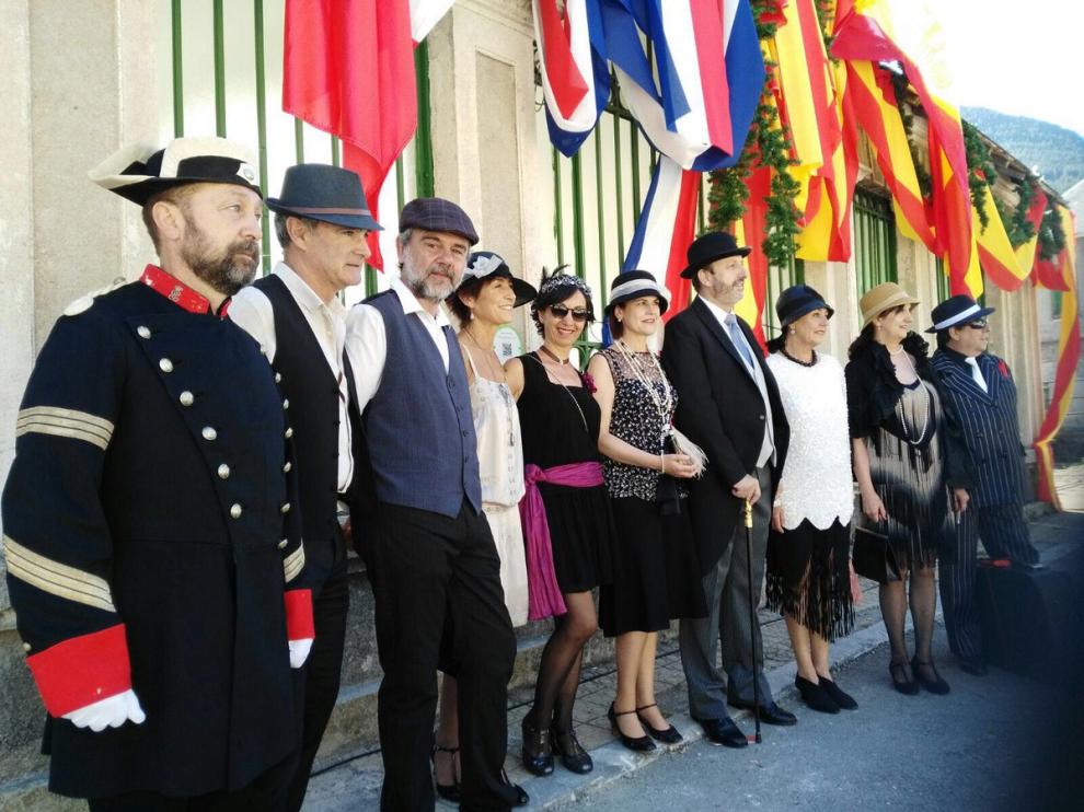 Canfranc vuelve a 1928 con la recreación de la inaguración de la estación internacional.