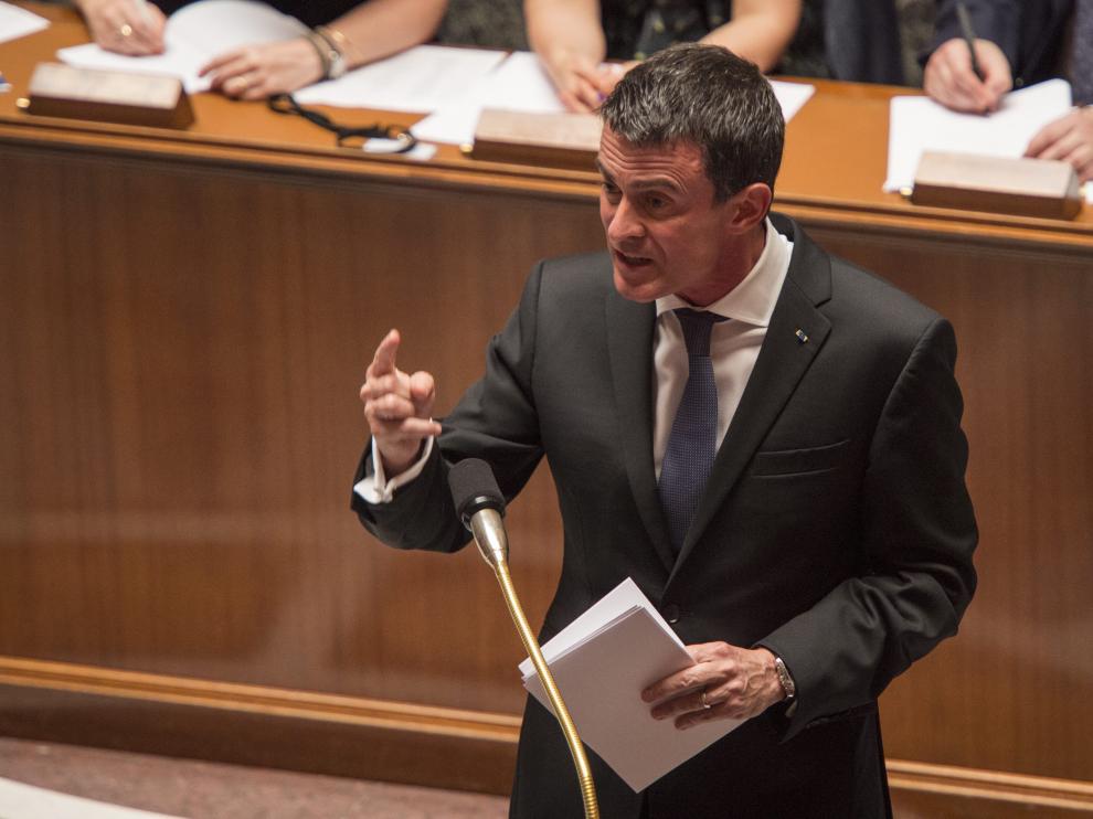 El primer ministro francés, Manuel Valls, durante una sesión en la Asamblea Nacional de París.
