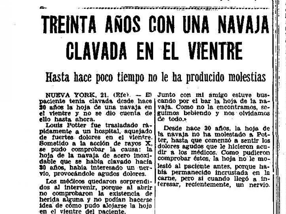 Noticia publicada en HERALDO DE ARAGÓN el 22 de julio de 1966.