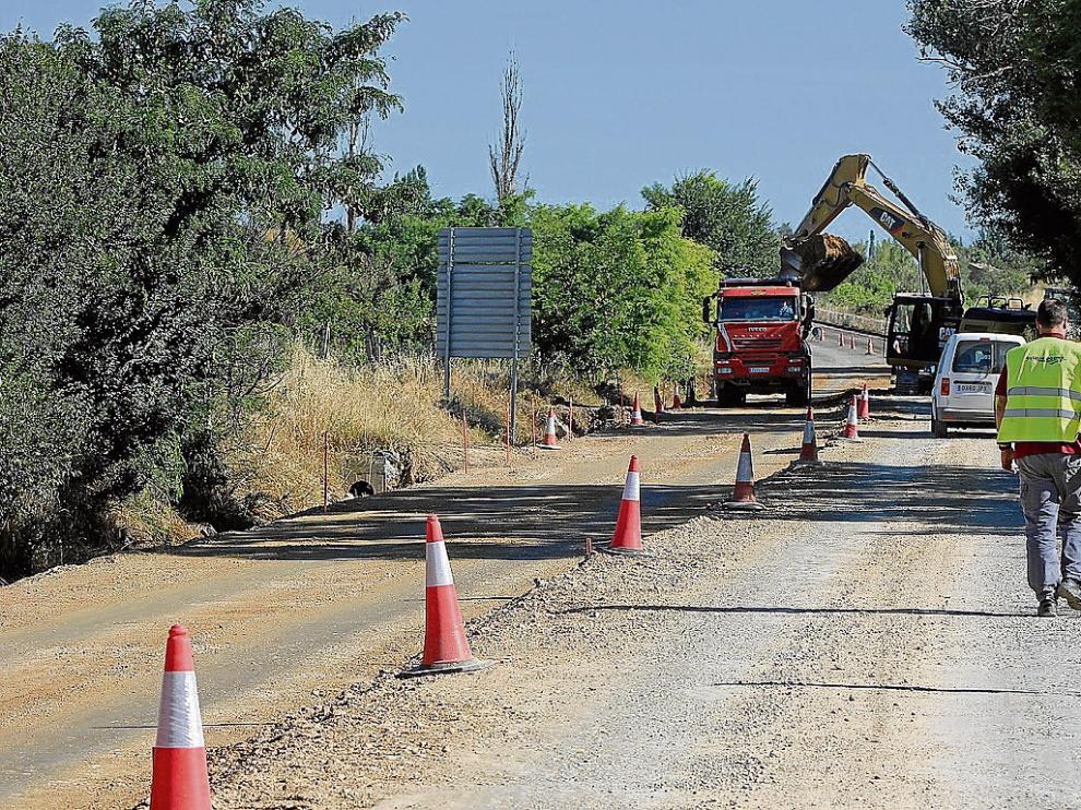 Las obras del tramo San Lorenzo-Sariñena, justo a la entrada de la capital monegrina.