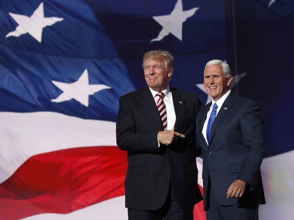 Mike Pence junto a Donald Trump en la Convención Nacional Republicana
