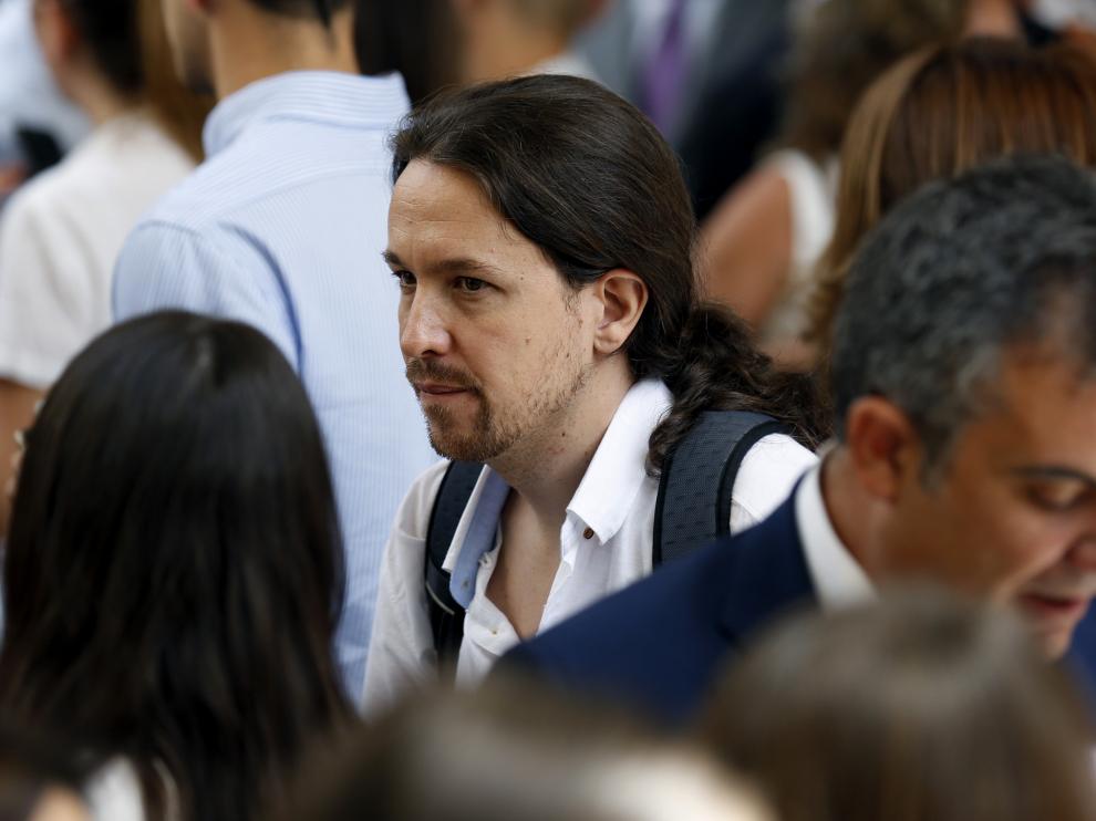 Pablo Iglesias tras la sesión constitutiva del Congreso delos Diputados