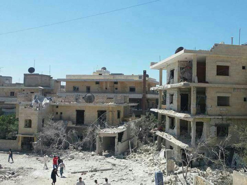 Imágenes del hospital tras el bombardeo.