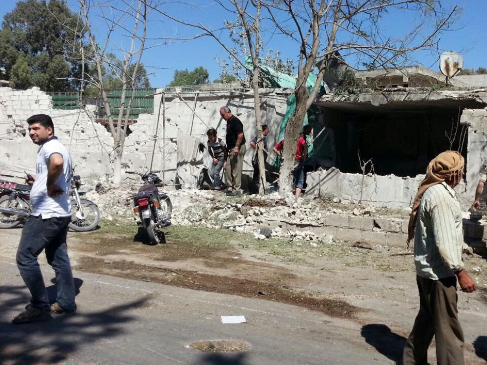 Así quedó el exterior del hospital materno-infantil.
