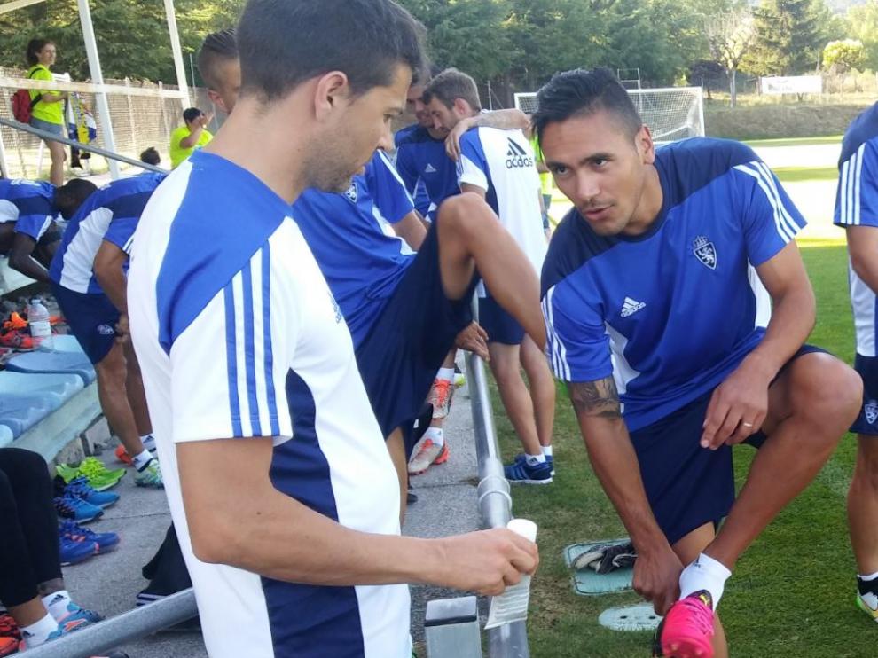 Marcelo Silva, en un entrenamiento durante la concentración en Boltaña
