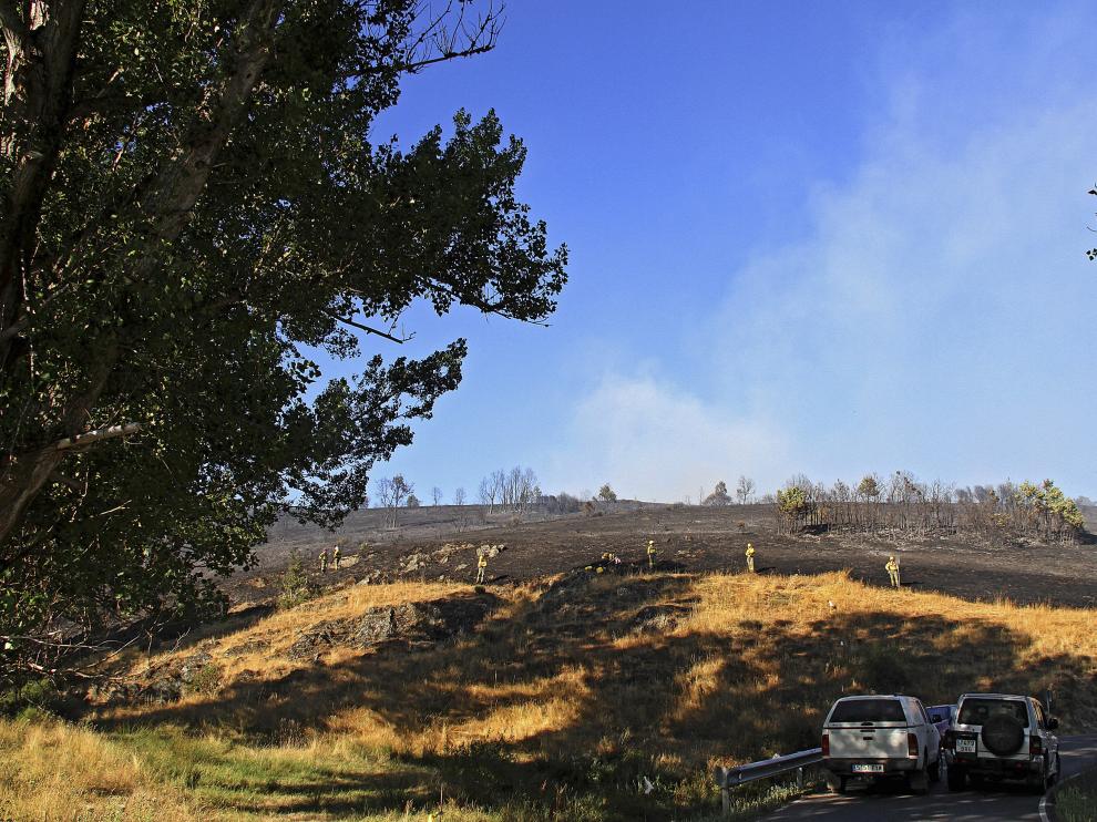 Foto archivo de las consecuencias de un incendio forestal en León