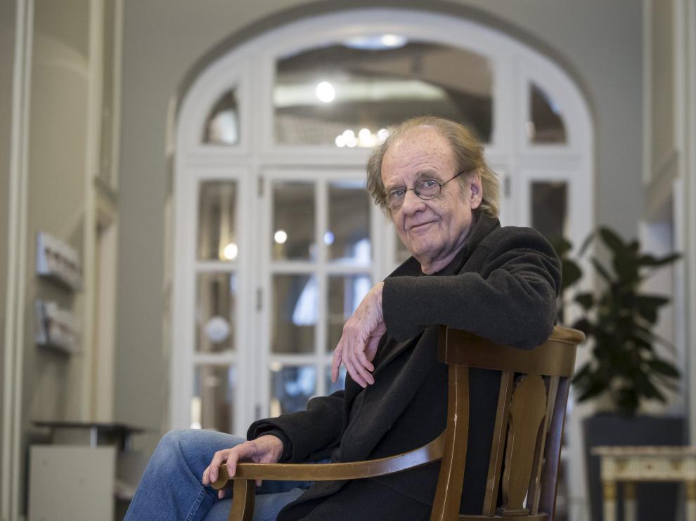 Luis Eduardo Aute en una visita a Zaragoza, el pasado mes de abril.