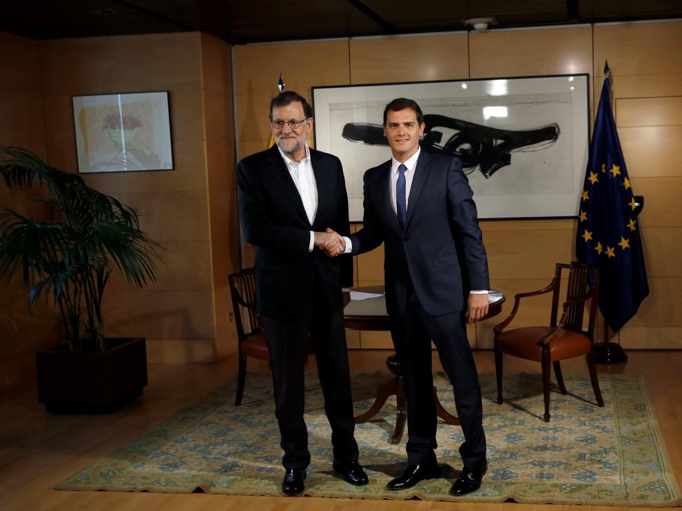 Rajoy y Rivera, durante su reunión de este miércoles