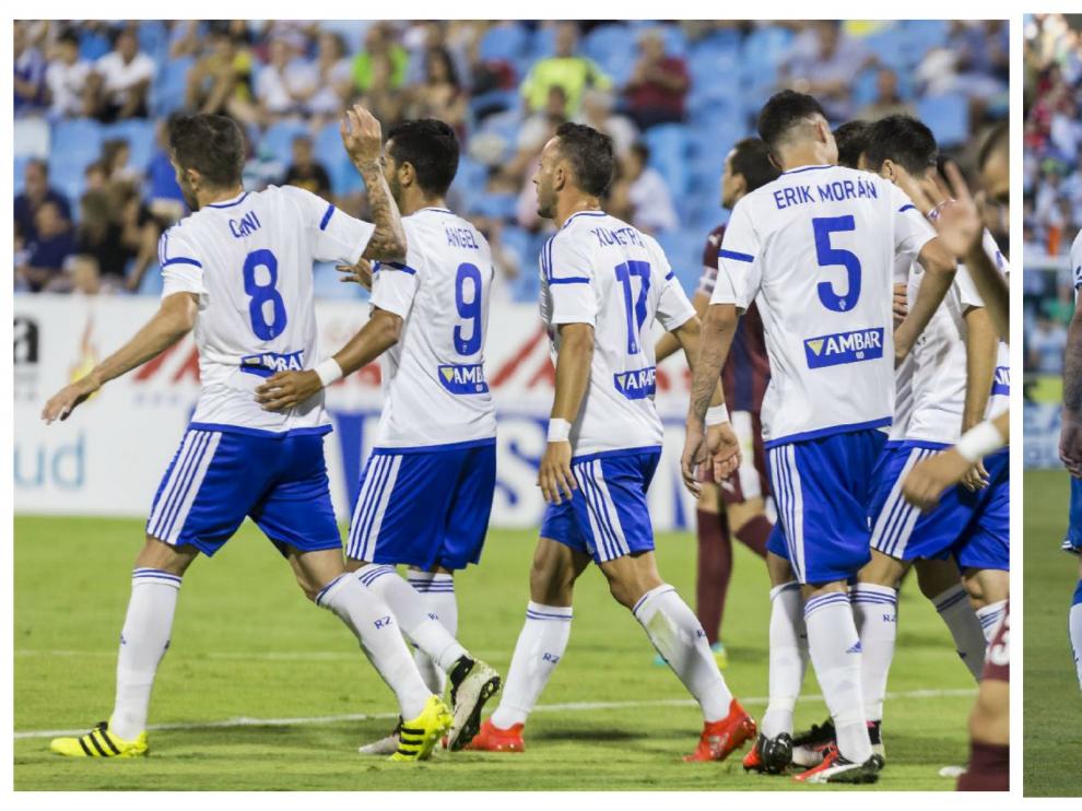 A la izquierda, los números y letras elegidos para la actual temporada. A la derecha, los que portó el Real Zaragoza durante la pasada campaña.