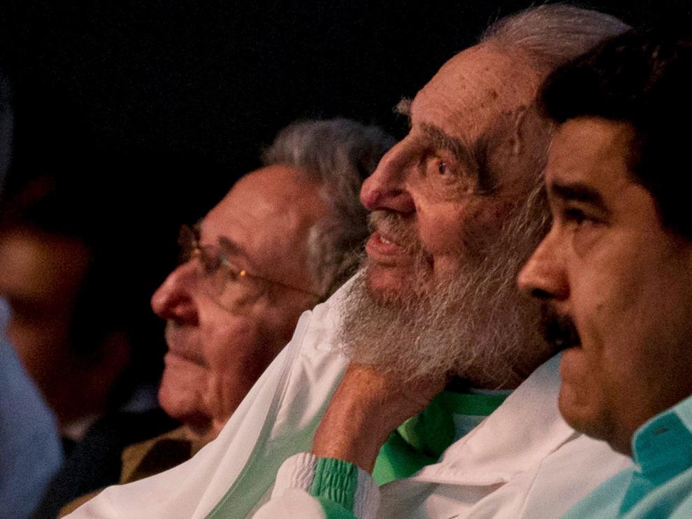 Fidel Castro, con Maduro en la celebración de su 90 cumpleaños, este 13 de agosto.