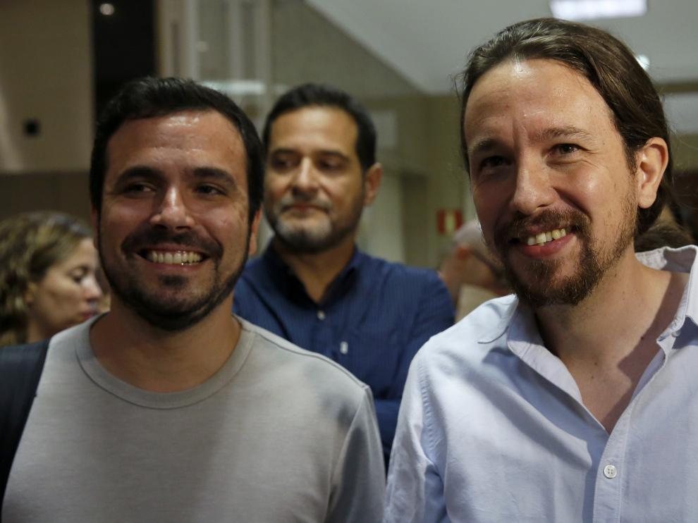 Pablo Iglesias y Alberto Garzón, en una imagen de archivo.