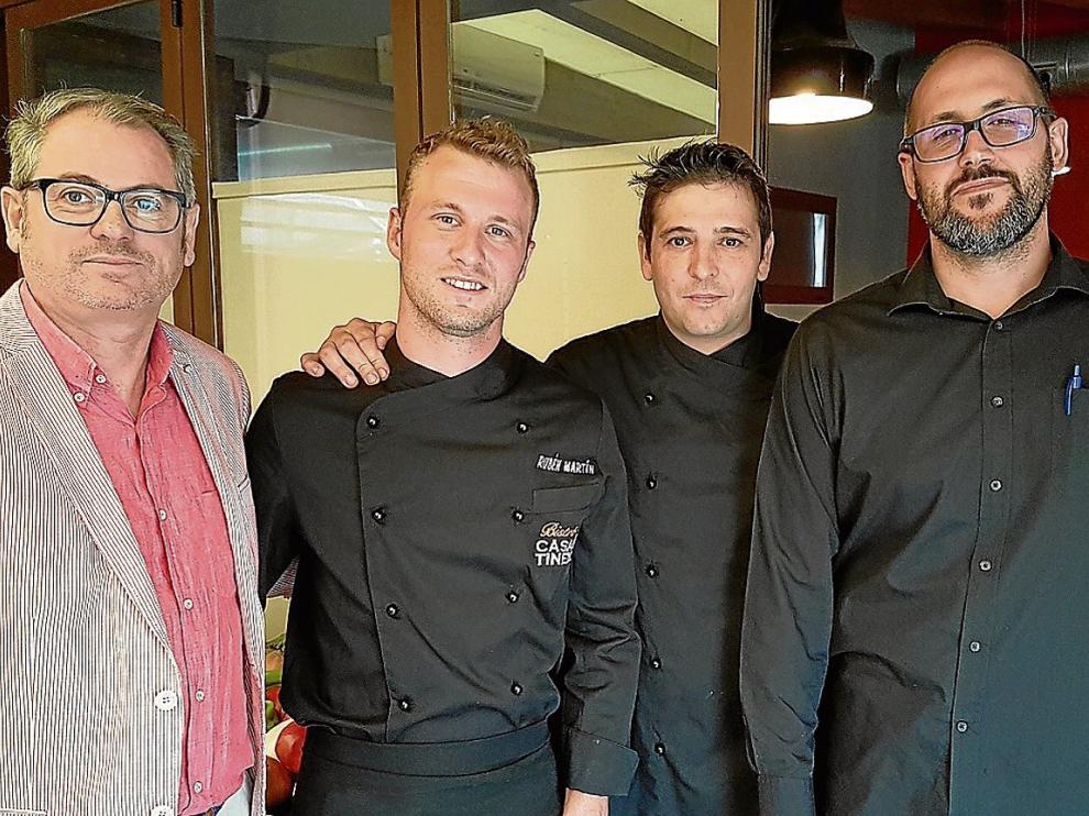 Salvador Falcó (de arroz Val del Falcó), Rubén Martín, Juanjo Manero y Carlos Escanilla.