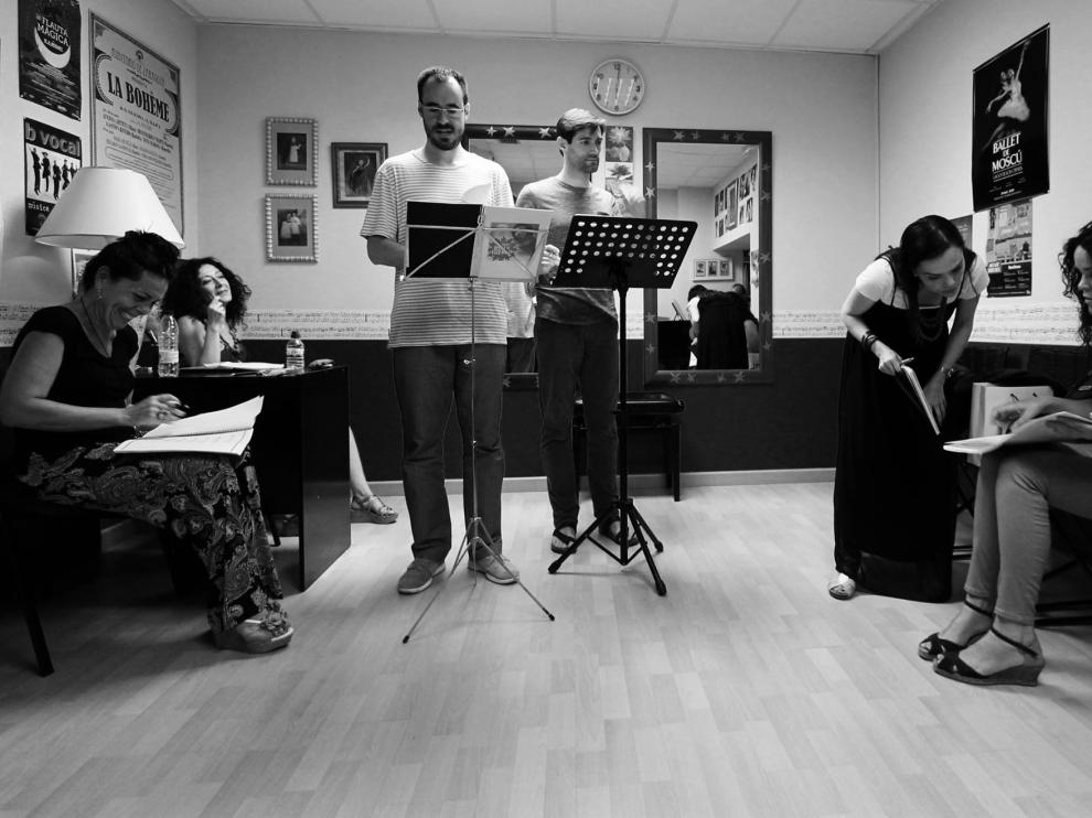 Ensayo en Zaragoza de la ópera del eccehomo.