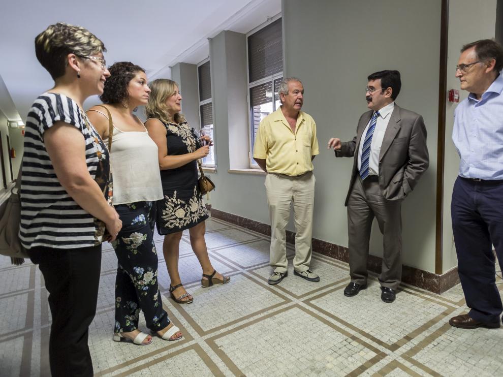 Representantes de los empresarios y la Comarca con el presidente de la CHE en Zaragoza.