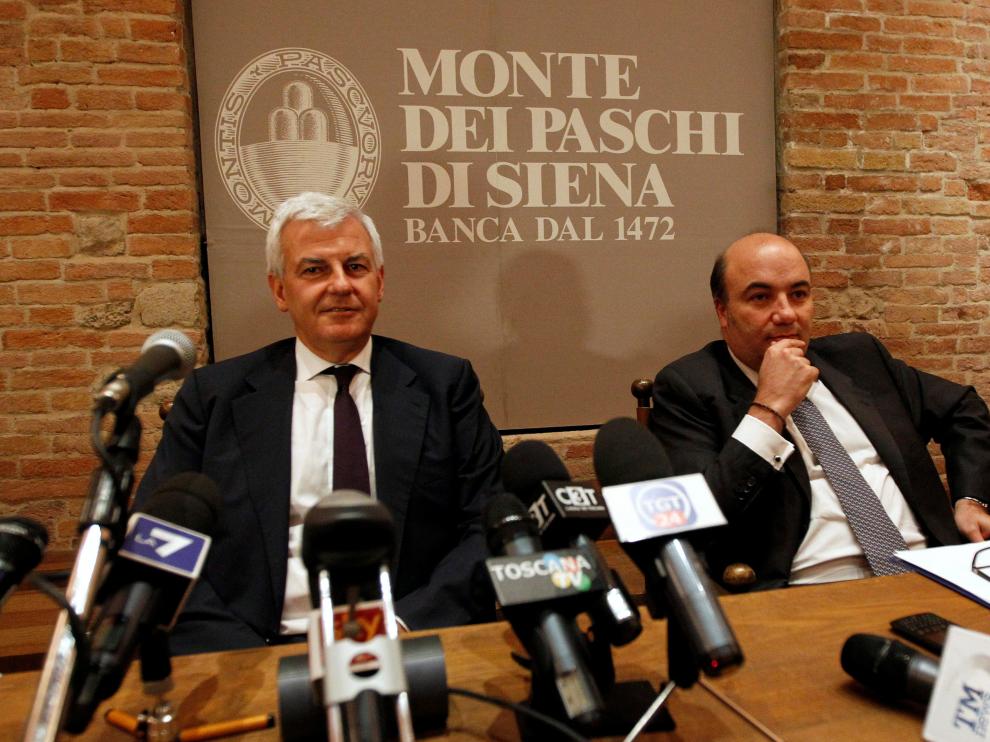 Alessandro Profumo y Fabrizio Viola.