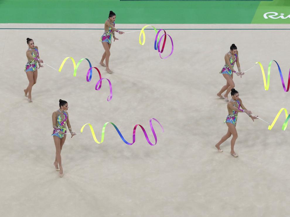 El conjunto español de gimnasia rítmica en la final de los Juegos de Río