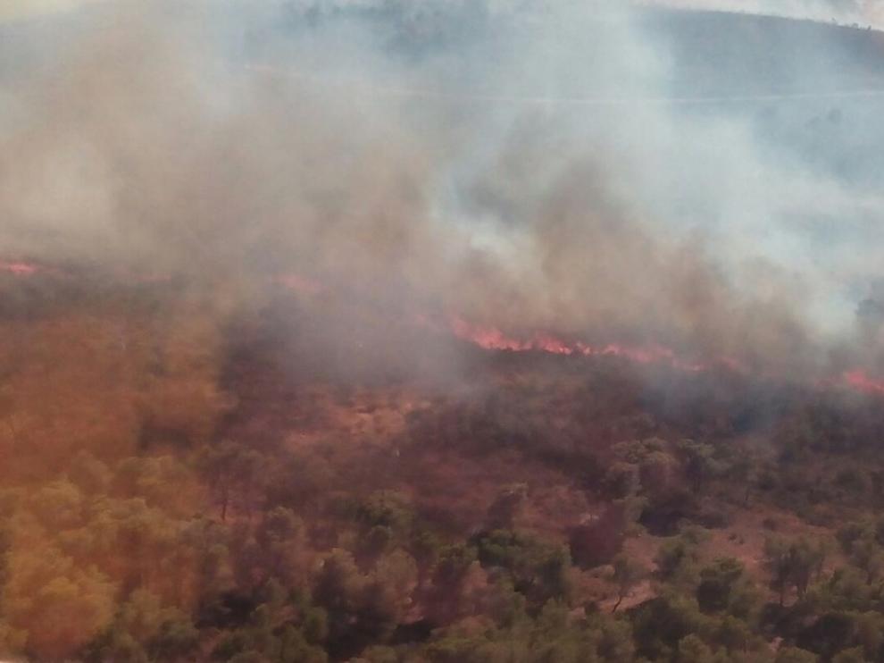 Declarado un incendio entre los términos de Zuera y San Gregorio