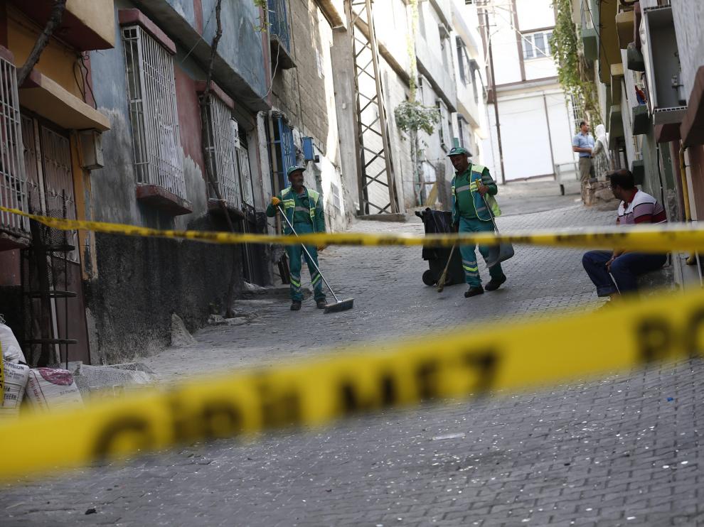 Zona donde se produjo el atentado el pasado sábado