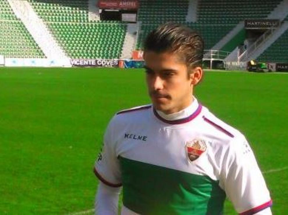 Noblejas, el pasado mes de enero cuando fue presentado por el Elche tras llegar fichado del Getafe.