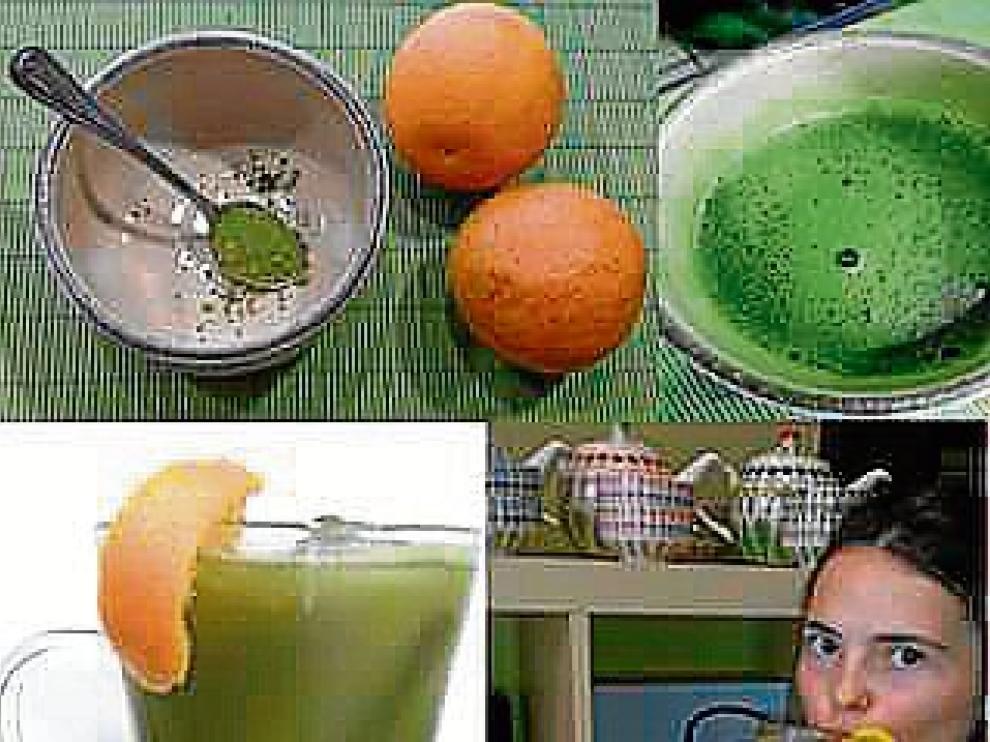 Receta de matcha con zumo de naranja natural