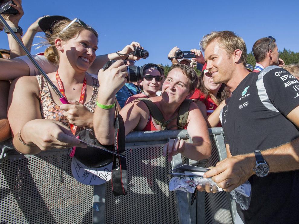 El piloto de Fórmula Uno Nico Rosberg en Bélgica