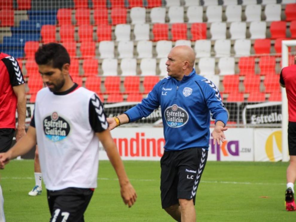 Luis César Sampedro, durante un entrenamiento del Lugo
