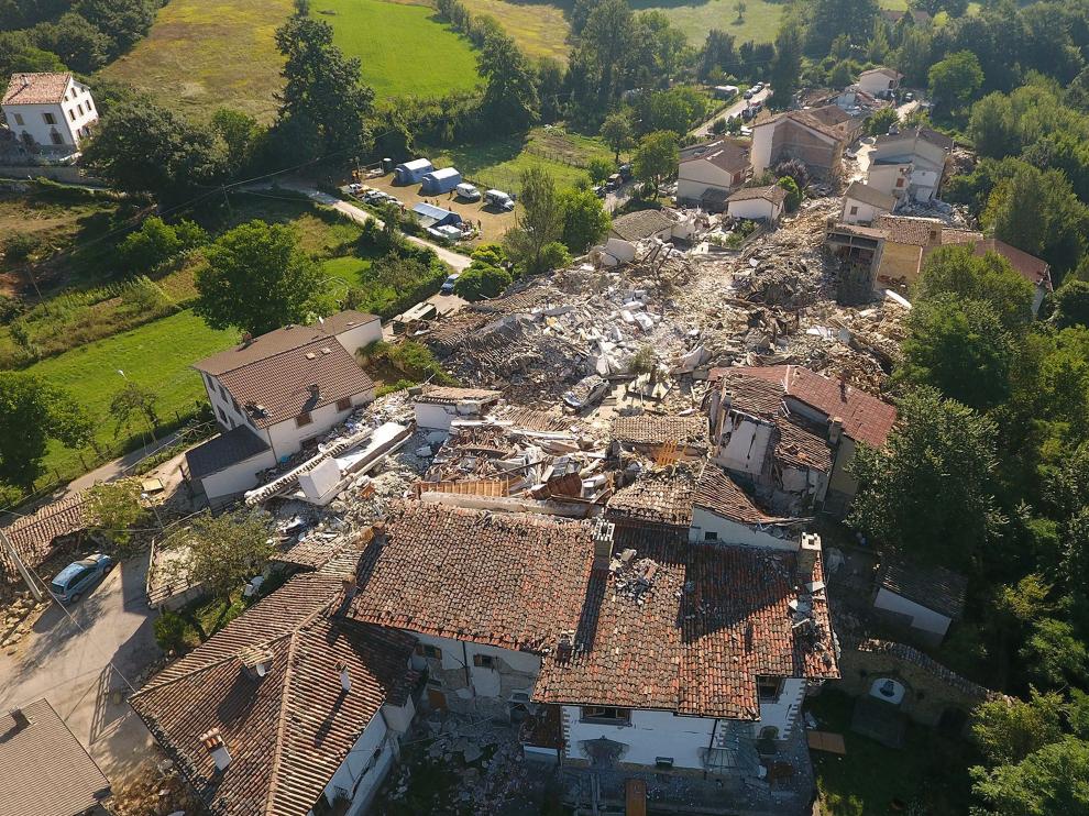 Saletta vista desde un drone tras el terremoto