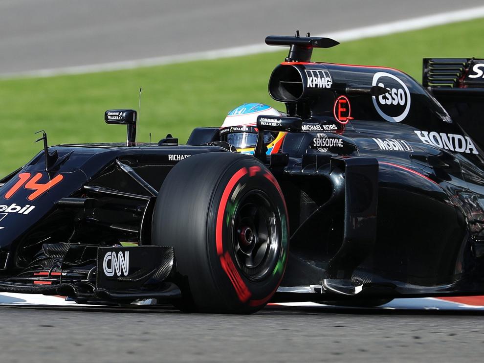 Fernando Alonso en el GP de Bélgica.