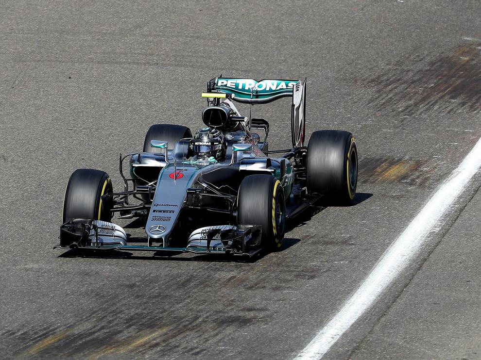 Rosberg en el circuito de Spa.
