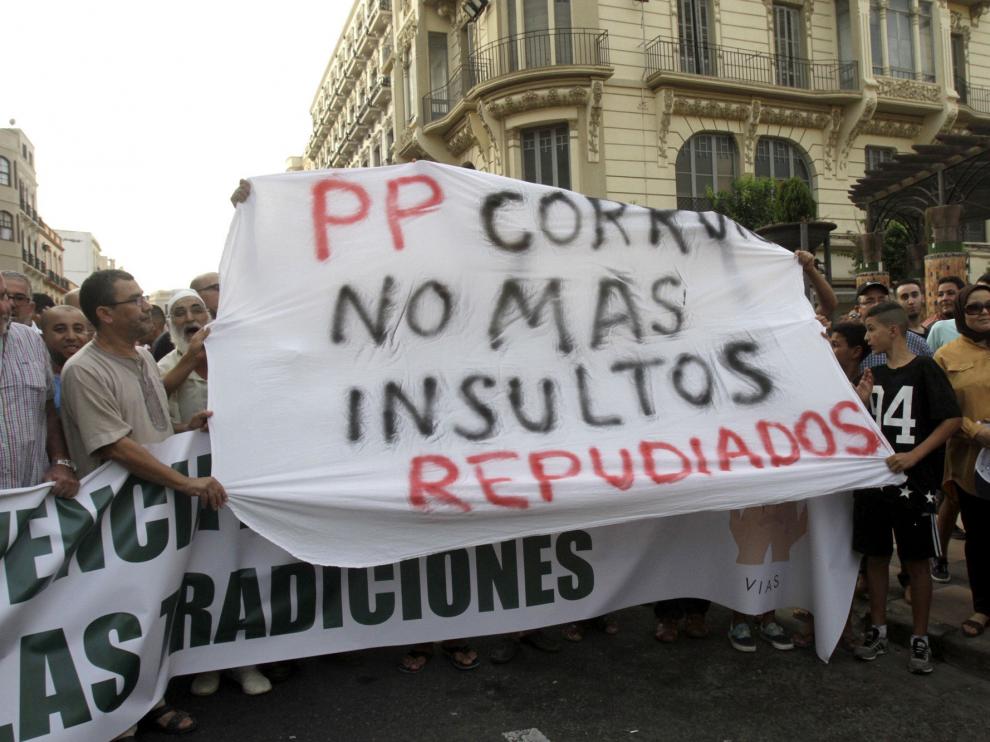 Protesta en Melilla contra la prohibición de entrada de corderos desde Marruecos.