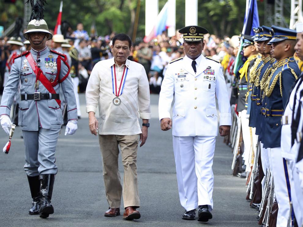 El presidente de Filipinas, Rodrigo Duterte, este lunes.