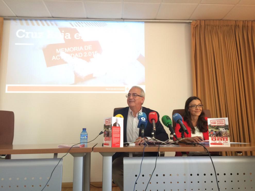 El presidente provincial de Cruz Roja Soria, Modesto Fernández, durante la presentación de la Memoria de Cruz Roja Soria de 2015