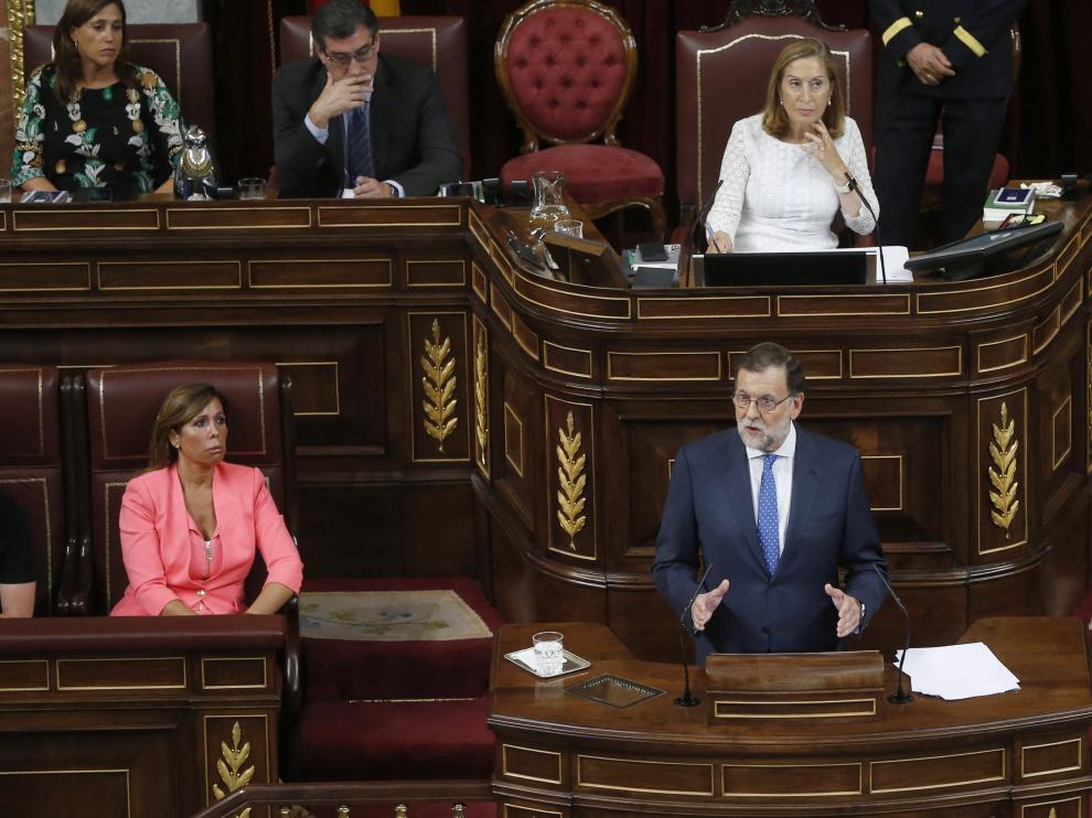 Rajoy, durante la primera jornada de la sesión de investidura