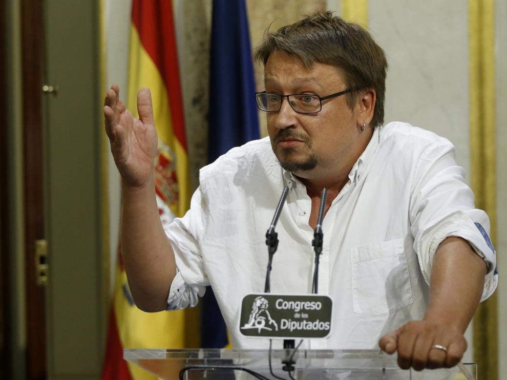 Xavier Doménech durante la segunda sesión del debate de investidura.