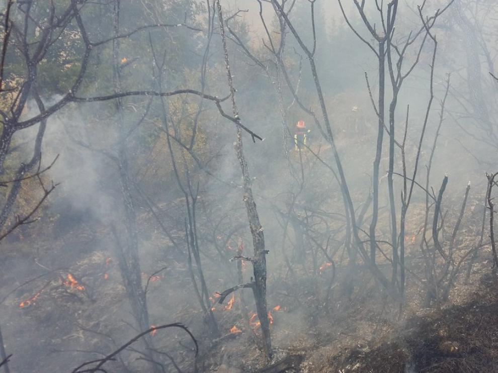 Zona afectada por el fuego.