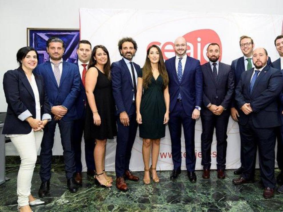 Miembros de la Comisión Ejecutiva de Ceaje con Jesús Ciria, primero por la derecha.