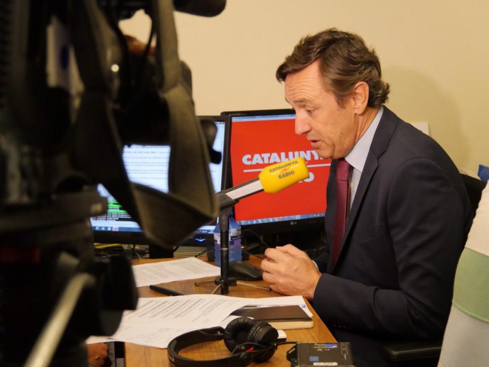 Rafael Hernando, esta mañana durante una entrevista.