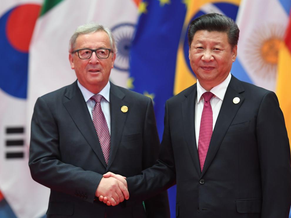 Xi y Juncker, en la inaguración del G20.