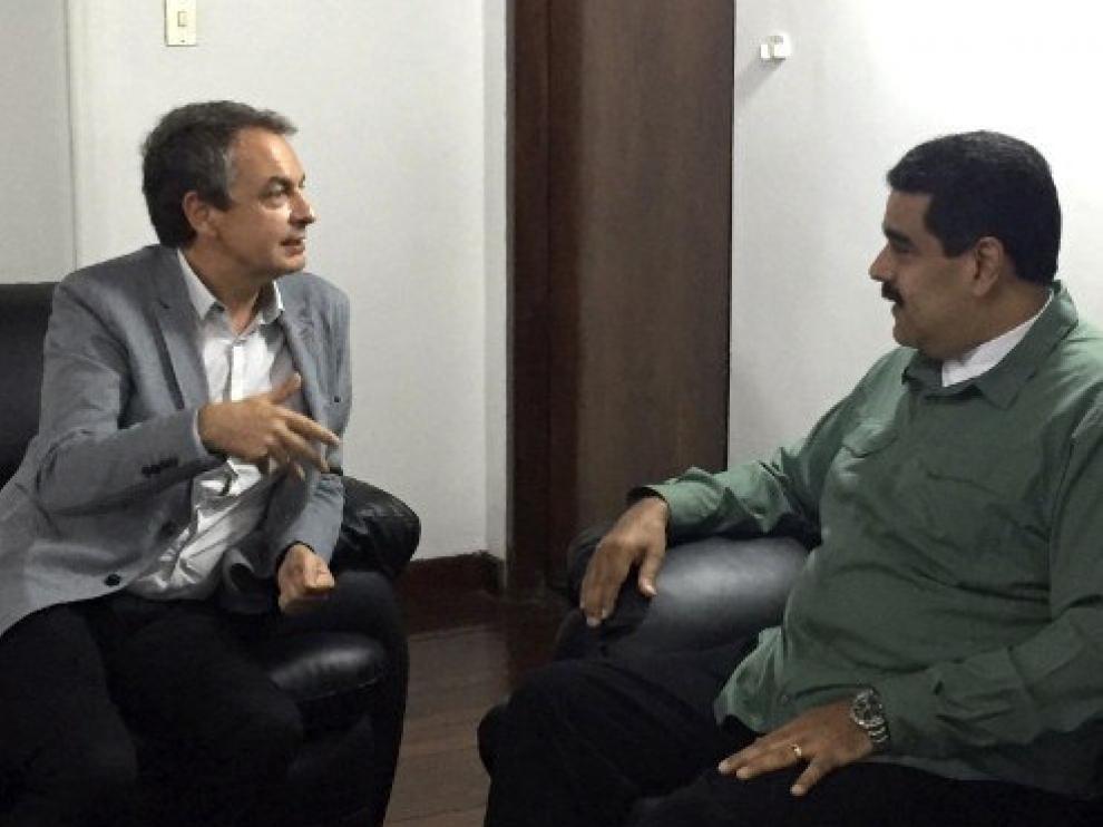 Imagen de la reunión entre José Luis Rodríguez Zapatero y Nicolás Maduro.