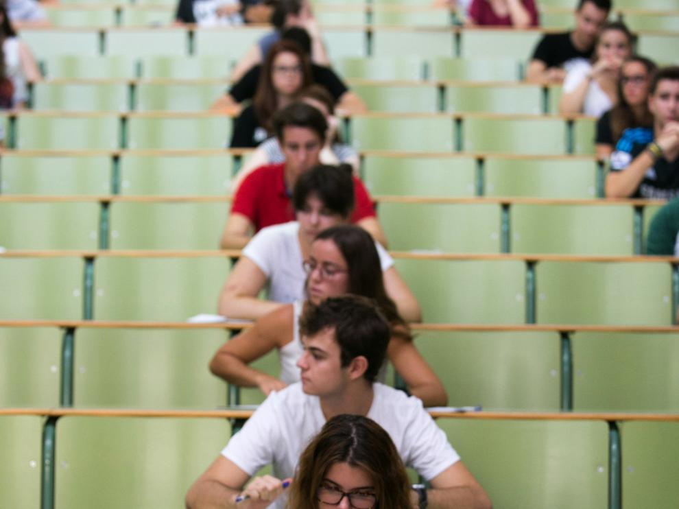 Examen de selectividad en Zaragoza.