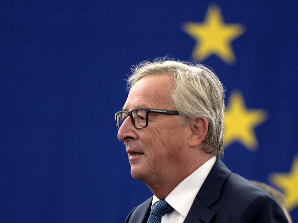 Juncker durante su discurso en el Parlamento Europeo de Estrasburgo.