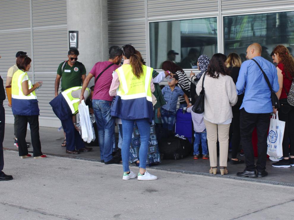 Fotografía facilitada por el Ministerio de Interior de los últimos refugiados acogidos,